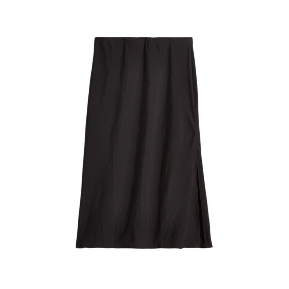 90s inspired Madewell The Layton Midi Slip skirt Silky /Satin feel Black Size 14